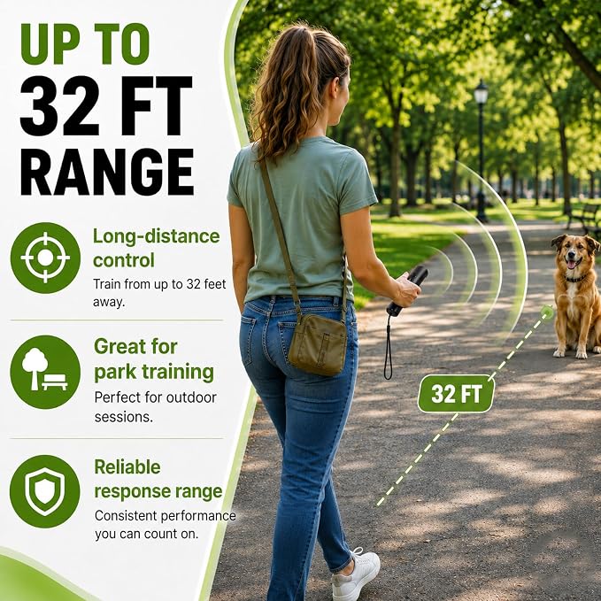 Trainer Ultrasonic for Dogs, Anti Barking Device for Dogs, 32 Ft Range Barks No More, Dog Training Device Safe & Rechargeable for Indoor &Outdoor (1PC)