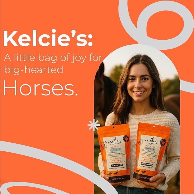 Kelcies Pumpkin Spice Horses Treats - Low Sugar, Starch, and Carbohydrates | Healthy Treats for Horse Supports Superior Digestion 2 Pounds (Pack of 2)