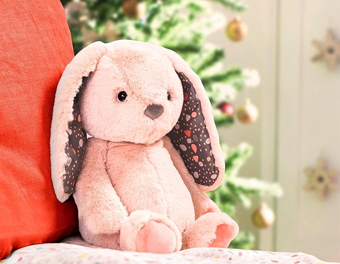 B. toys – 12-Inch Pink Plush Bunny – Huggable Stuffed Animal Bunny Toy – Soft & Cuddly – Washable – Newborns, Toddlers, Kids – 0+ Months