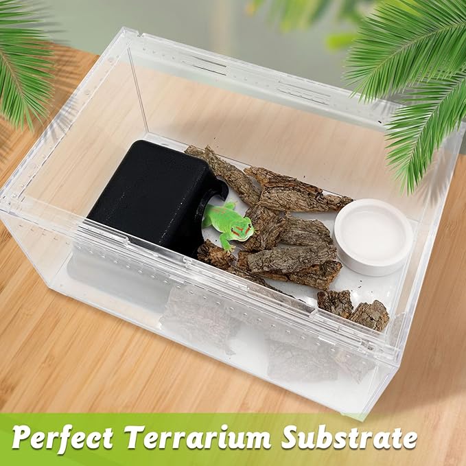 Reptile Cork Bark Bulk 1.5 Lb Cork Wood for Terrarium, Natural Flat Cork Bedding Terrarium Substrate for Bearded Dragon Snake Spiders Hermit Crabs Geckos Tortoise