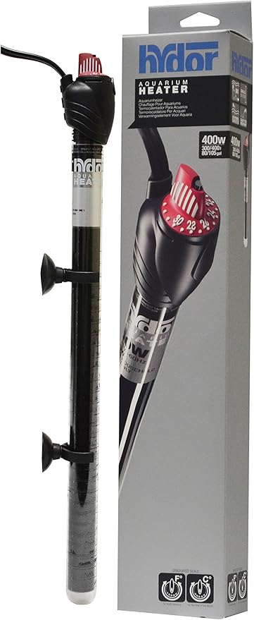 Hydor Theo Shatterproof Aquarium Heater, 400-Watt & Ideal For 80 To 105 Gallon Fish Tanks, 15.5 Inches Long