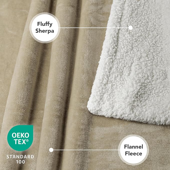 PetAmi Dog Blanket for Medium Large Dogs and Pets, Soft Sherpa Fleece Pet Blanket Throw for Cats Puppies, Reversible Plush Couch Cover Protector for Sofa Bed Car Seat, Machine Washable, 80x60, Taupe