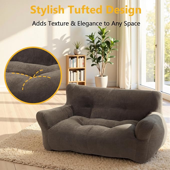 Lovupet Dog Couch for Small Medium Breed, Dog Sofa Bed Full Filled Sponge, No Assembly Need, PS581 (Mocha)