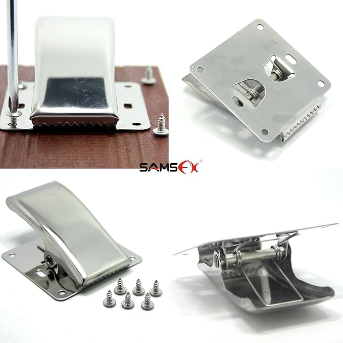 SAMSFX Fish Cleaning Board Tools Fillet Clamp w/Screws Deep-Jaw Fish Tail Clip Board for Scaling Table Bait (Fish Clamp)