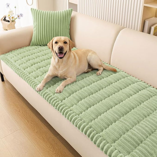 Smiry Couch Cover for Dogs, Non Slip Washable Sofa Protector for Pets, Soft Furniture Cover for Pet, Stylish Sofa Covers, Cozy Protect Against Fur, Dirt & Everyday Messes (Green, 27.6" x 47")