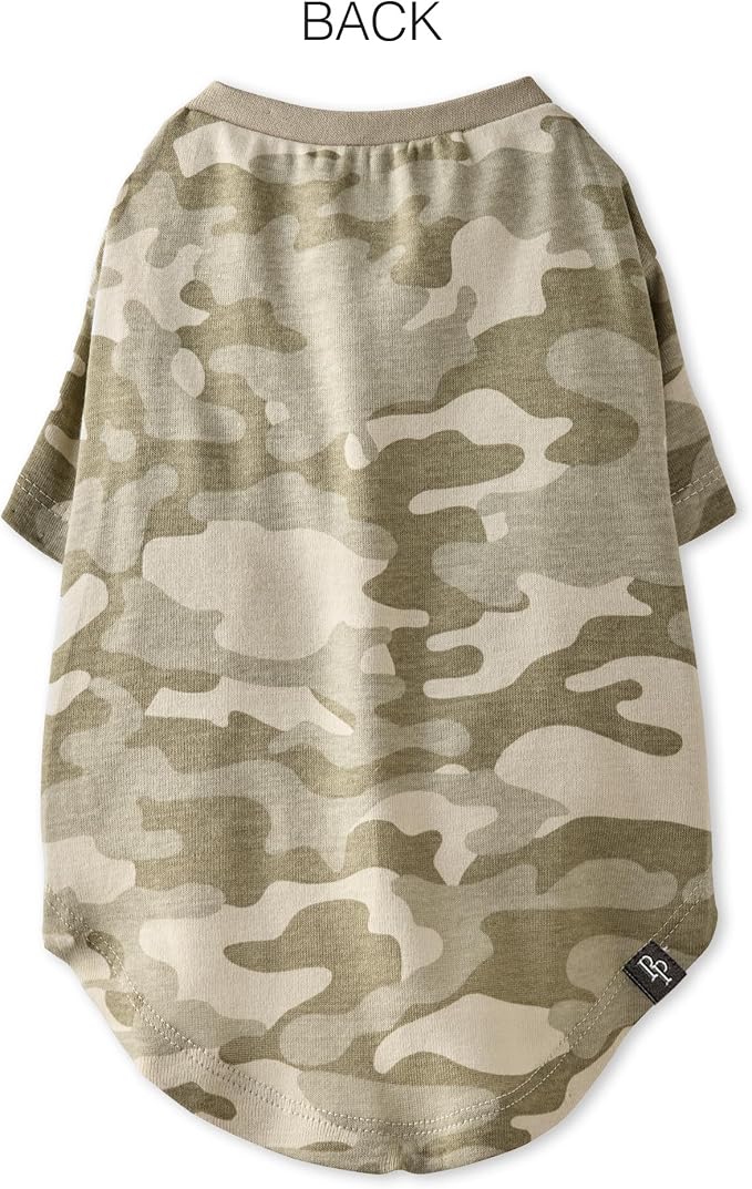 Pet Passion Toby II - The Perfect Tee, 3 Pack Short Sleeve Pet T-Shirt 100% Organic Cotton Tees Clothes for Small, Medium, Large Dogs, Sage Camo, XX-Small (4-7 lbs)