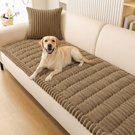 Smiry Couch Cover for Dogs, Non Slip Washable Sofa Protector for Pets, Soft Furniture Cover for Pet, Stylish Sofa Covers, Cozy Protect Against Fur, Dirt & Everyday Messes (Mocha Brown, 27.6" x 88")