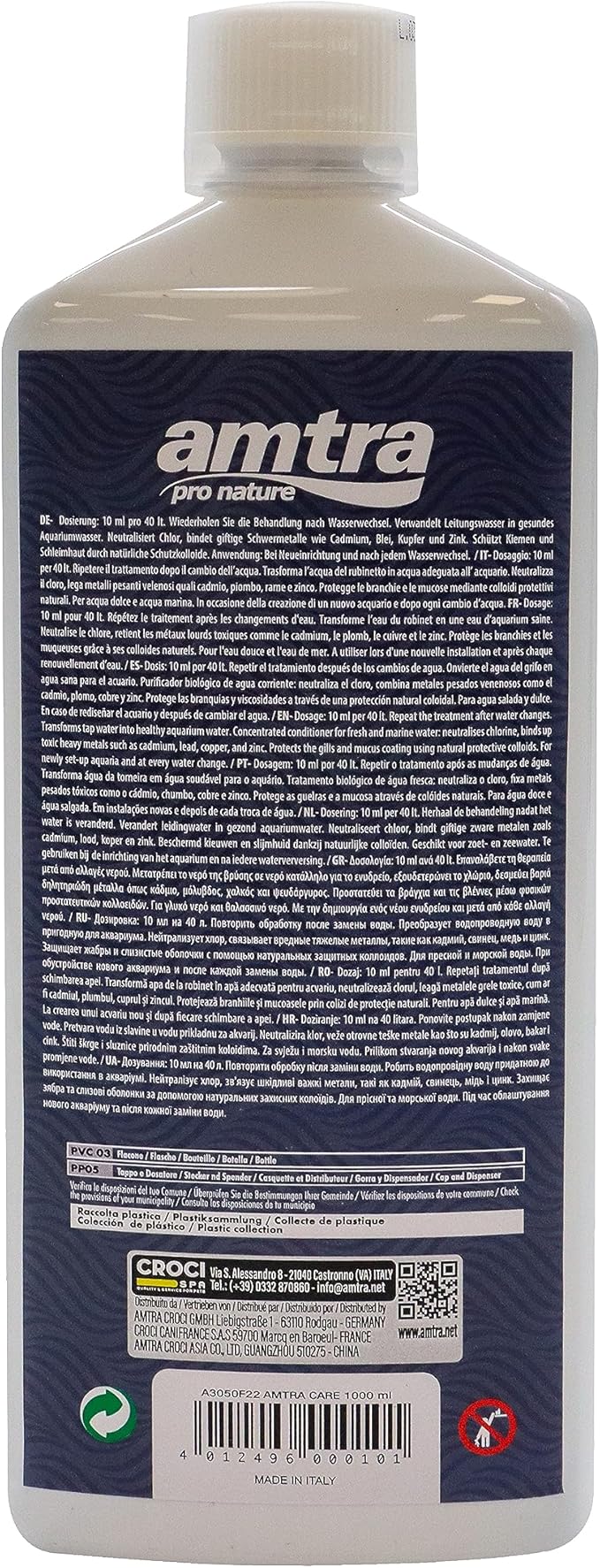 bravechichi Amtra A3050F22 Care Biocondizionatore per Acquario, 1000 ml