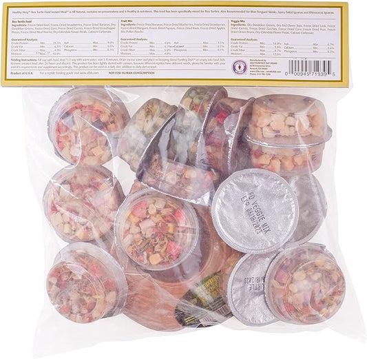 Healthy Herp Box Turtle Food Instant Meal for Reptiles - Nutritious Turtle Food, Tortoise Habitat Accessories - Made in USA - for Box Turtles, Lizards, Tortoises - Variety Pack (14 Cups & 1 Dish)