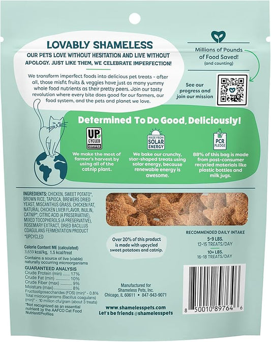 Shameless Pets Crunchy Cat Snacks & Treats – Healthy Cat Treats for Indoor Cats & Kittens with Catnip, Real Chicken & Digestive Support, Catnip N Chill (2.5 oz)