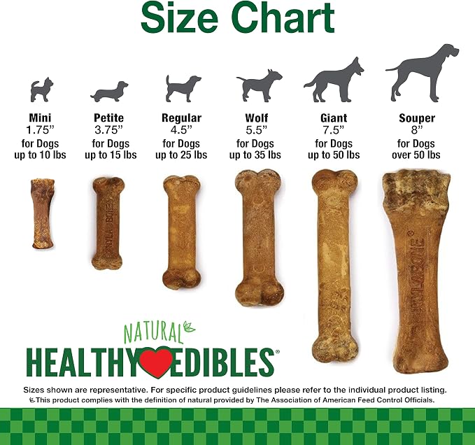 Nylabone Healthy Edibles Natural Puppy Chews Long Lasting Treats for Puppies, Lamb & Apple Dog Treats, X-Small/Petite (8 Count)