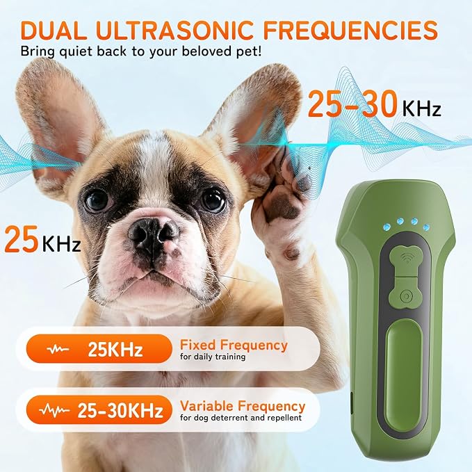 Dog Bark Deterrent Devices, Ultrasonic Anti Barking Device for Dogs, Portable Dog Training Device Safe for Dogs & Human Bark Control Barks No More Indoor Outdoors Behavior Correct