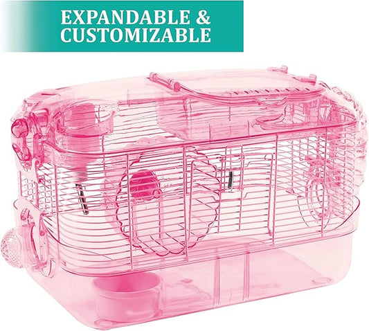 Kaytee CritterTrail Pink Habitat for Pet Mice, Dwarf Hamsters, Hamsters or Gerbils