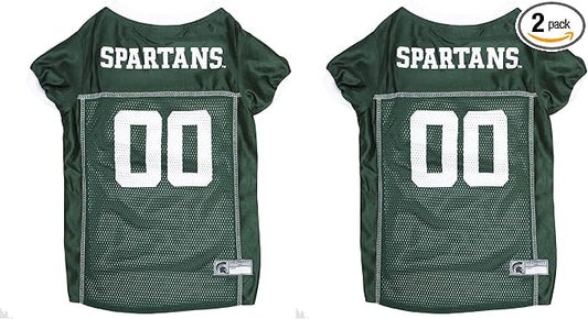 NCAA College Michigan State Spartans Mesh Jersey for Dogs & Cats, X-Large. Licensed Big Dog Jersey with Your Favorite Football/Basketball College Team (Pack of 2)