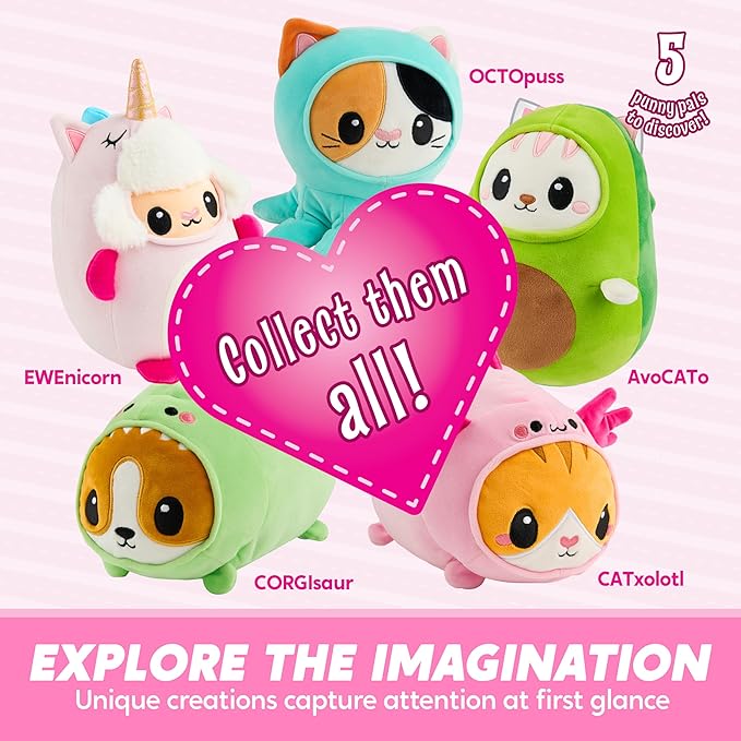 JOYIN Axolotl Plush Toy, Kawaii Axolotl Cat Plush Toy, 11" Soft Plushie, Cute Stuffed Animal Pillow for Kids and Adults, Birthday Gift for Boys and Girls