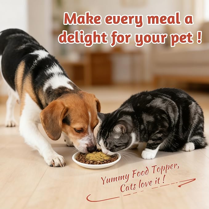 Just Try 4.23 OZ Chicken Heart & Egg Yolk Cat Food Toppers Sprinkles with Freeze Dried Egg Yolk Chicken Hearts for Dogs, High Protein & Heart Health Support
