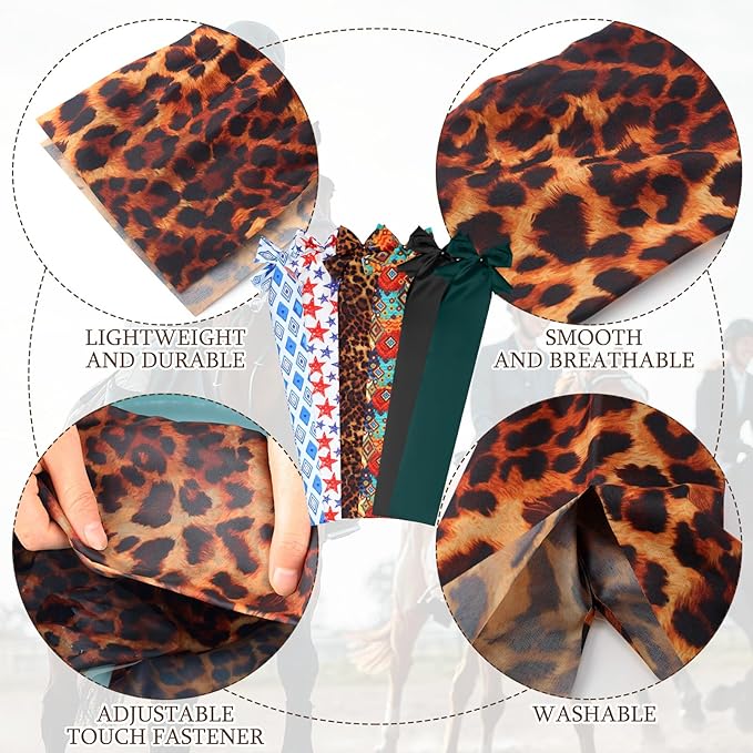 Huhumy 6 Pcs Horse Tail Bag Breathable Guard 22" Slip on Horse Care Tail Wrap 2 Strand Closure Straps Grooming Supplies to Keep from Dirt Breakage Rubbing 6 Designs(Vintage Style)