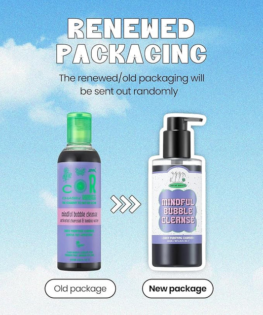 CHASIN' RABBITS Mindful Bubble Cleanse | Vegan All In One Face to Body Bubble Cleanser | Pore Purifying with Charcoal face wash for mens, For Oily Skin | 200mL/6.76 fl. oz