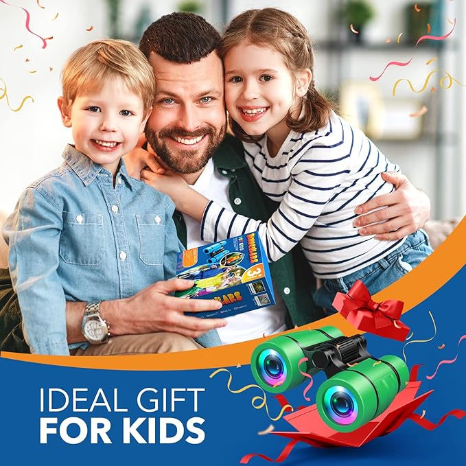 LET'S GO! Boy Toys Age 3-7 Kids Binoculars for Bird Watching|Hiking|Camping Toy for 3 4 5 6 7 Year Old Boy Girl Christmas Birthday Gifts Outdoor Travel Toys for Kid Boys Ages 3-6 Stocking Stuffers