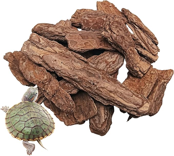 BNOSDM Large Reptile Pine Bark Substrate Tortoise Bed for Habitat Natural Flat Pine Wooden Bulk Terrarium Reusable Bark Pieces for Leopard Gecko, Spider, Chameleon, Ball Python, Tree Frog