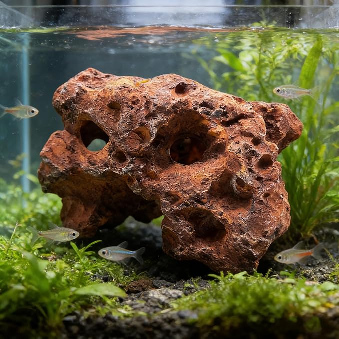M2cbridge Large Aquarium Resin Holey Rock Decorations Hideouts Mountain Hideaway Caves Aquascaping Color A