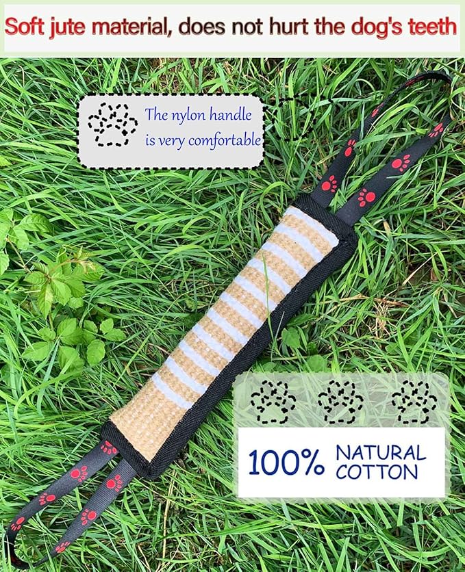 Clysoru Dog Tug Toy Tough Jute Bite Pillow Lasting Training Equipment Puppy to Large Dogs Interactive for Large and Small