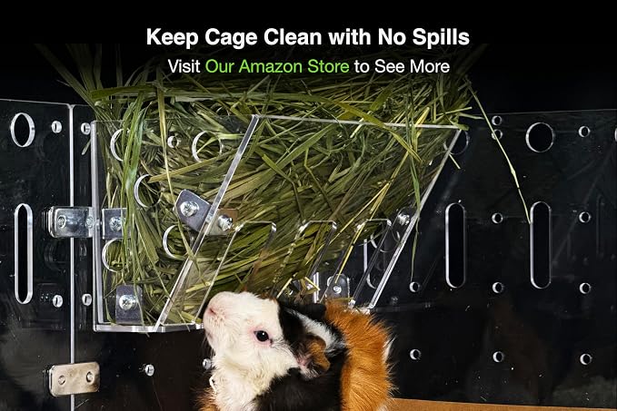 GuineaLoft™ Hay Feeder - The Ultimate Hay Feeder for Small Pets Like Guinea Pigs, Rabbits and Chinchillas. Designed & Made by Seasoned Owners Who Tried Everything Out There - Guinea Loft Exclusive