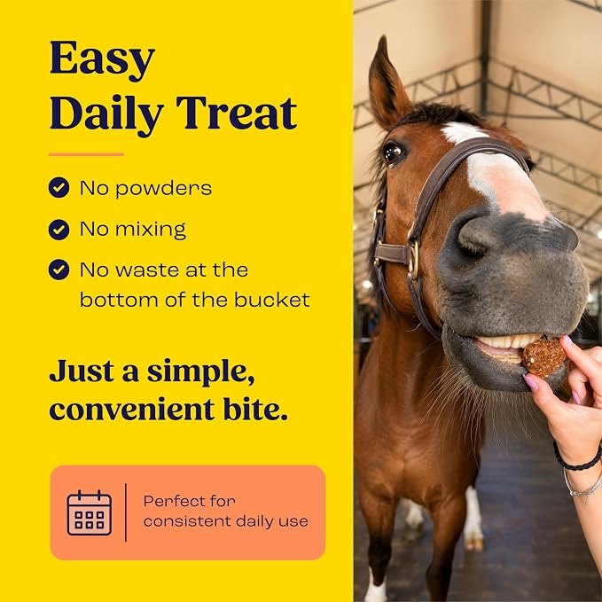 Summit Equine Joint & Mobility Bites Daily Supplement for Horses, Liposomal Delivery, Max Absorption, Vet Recommended, All-Natural Ingredients, 100% Drug-Free, Healthy Joints - 30 Bites