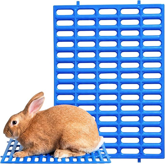 Premium Rabbit Cage Mats (Blue, 1 Pack) | Heavy Duty ABS Wire Floor Protectors | Prevent Sore Hocks & Feet for Bunnies | 15x10 in Floor Mat | Chew Resistant, Dishwasher Safe