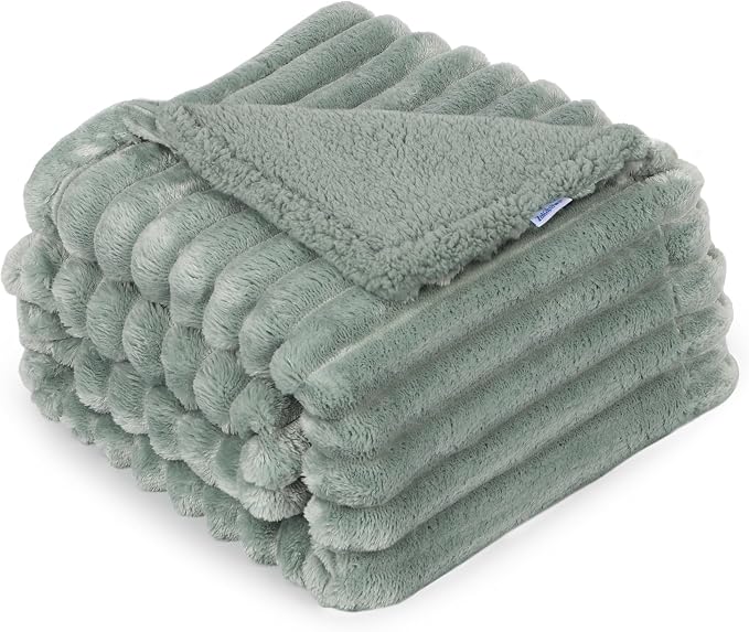 Waterproof Pet Blanket for Large Dogs & Cats - Reversible Calming Plush, Washable Furniture Cover for Couch, Bed, Car Seat, Blocks Leaks, Stains & Pet Fur (Green, 60"x80")