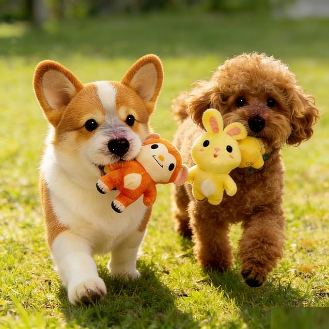 30 Pcs Dog Squeaky Toys, Cute Plush Small Dog Toys with Squeakers, Interactive Puppy Chew Toys for Small Medium Dogs to Keep Them Busy