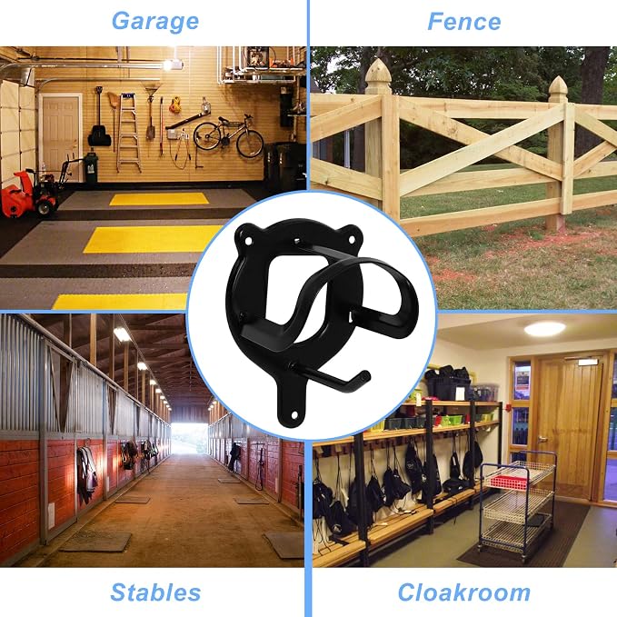 24 Counts Horse Bridle Rack, Bridle Bracket Bridle Hooks with Tubes and Screw, Horse Tack Storage Halter Hanger Metal Bridle Holder for Tack Room,Horse Blanket Rack,Bridle Holder Wall Mount