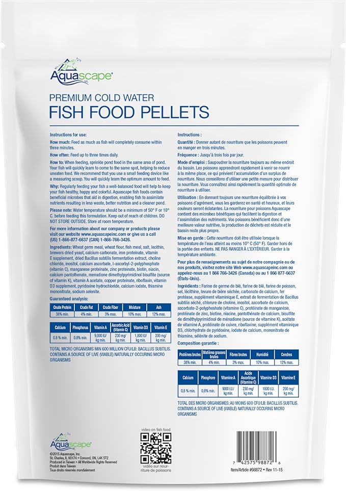 Aquascape Premium Cold Water Fish Food Pellets (4.4 lbs / 2 kg)