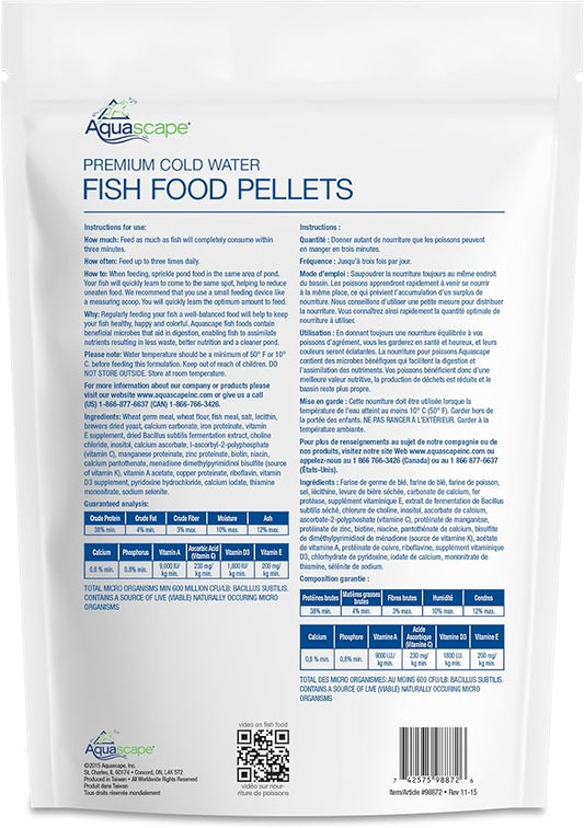 Aquascape Premium Cold Water Fish Food Pellets (4.4 lbs / 2 kg)