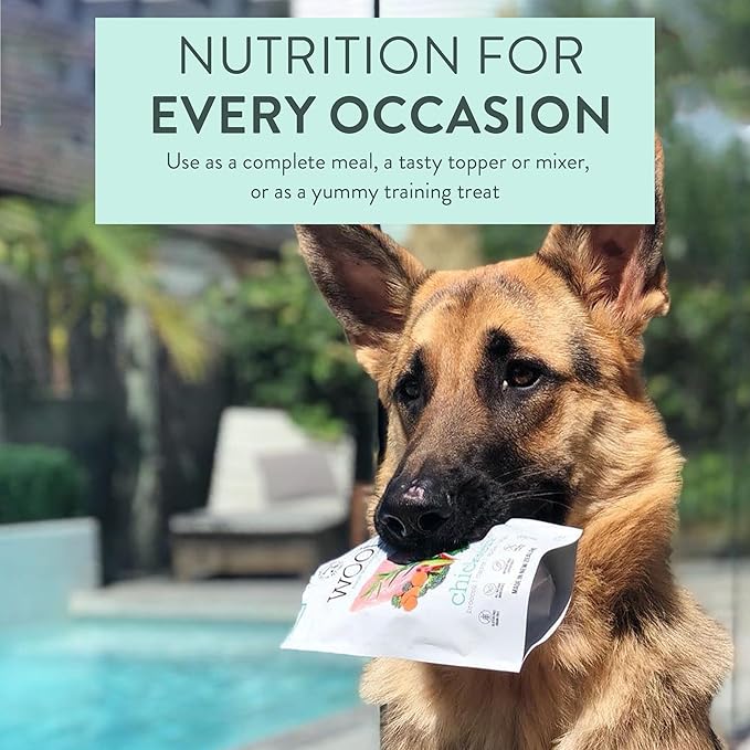 The New Zealand Natural Pet Food Co. Woof Freeze Dried Dog Food - Chicken Recipe, High Protein, Dog Food Topper & Dog Treats, All Life Stages, 1.76 oz
