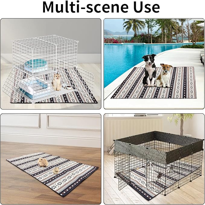 VCEPJH Large Rabbit Floor Mats for Indoor Rabbit Cage Liners Washable 78.7"X47.2" Reusable Bunny Rugs for Playpen Pad Soft Animal Cage Flooring Anti Slip Pet Carpet for Ferret Guinea Pig Bedding