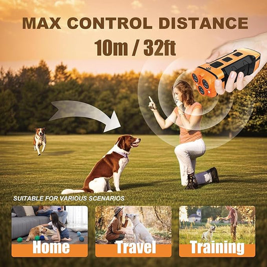 Dog Bark Deterrent Devices, Anti Barking Device for Dogs ultrasonic Stopper Control Device 50 Ft Correct Your Dog's Bad Behavior Better Than Shock Collars (YELLOW-5431)