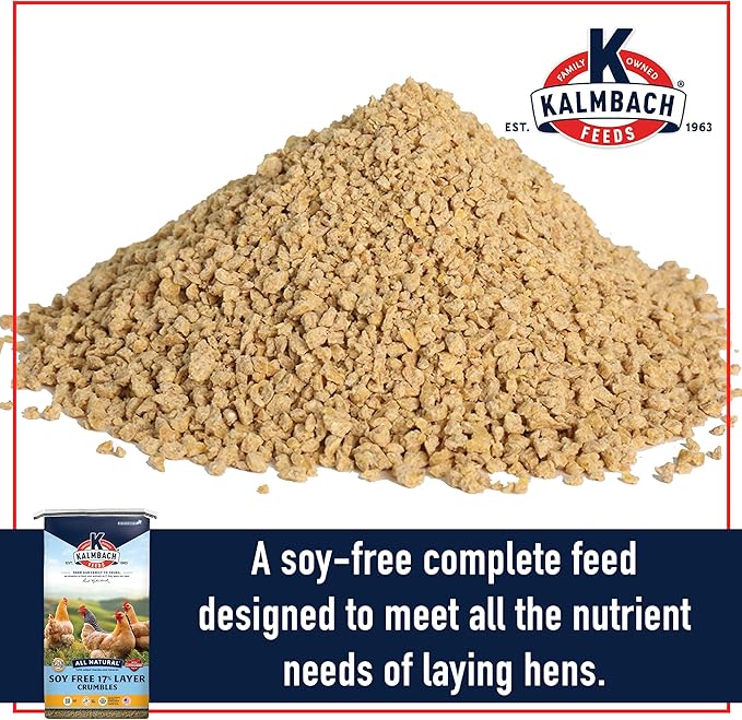 Kalmbach Feeds Soy Free All Natural 17% Layer Crumble for Chickens, 50 lb