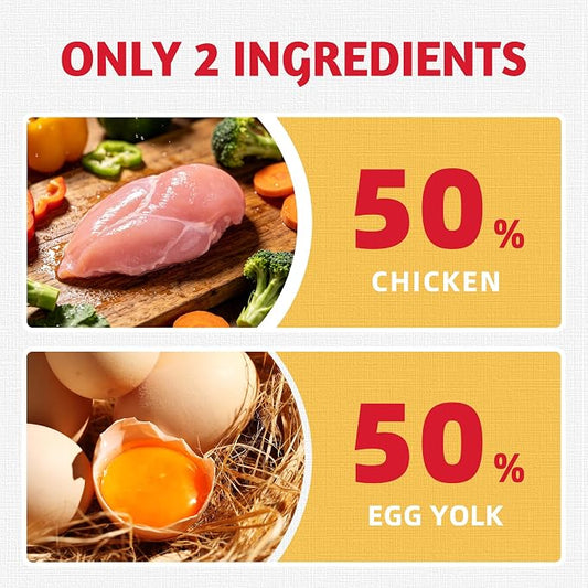 Just Try 4.23 OZ Chicken & Egg Yolk Cat Food Toppers Sprinkles with Freeze Dried Egg Yolk High Protein & Low Fat Freeze Dried Cat Treats