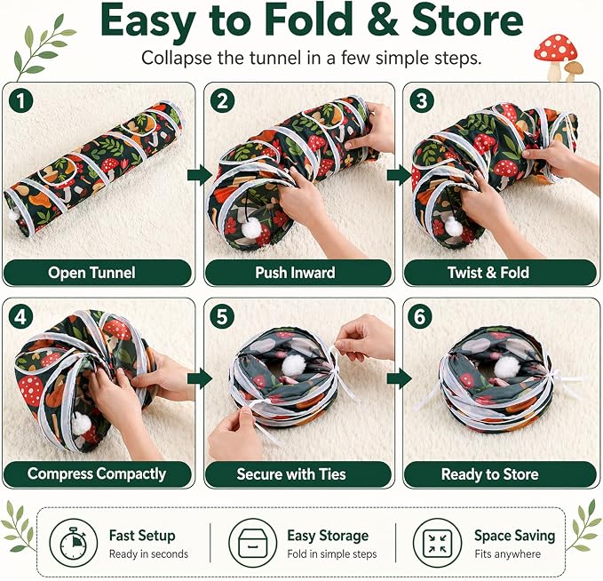 Mechpia Rabbit Toys, Large Bunny Hideout Tunnel and Tube for Rabbit Guinea Pig Chinchilla Ferret Rat
