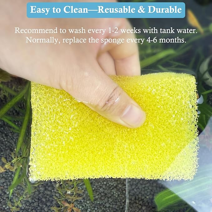 FEDOUR 4PCS Replacement Aquarium Biochemical Sponge for 20W Aquarium Filter, Aquarium Filter Sponges for Replacement