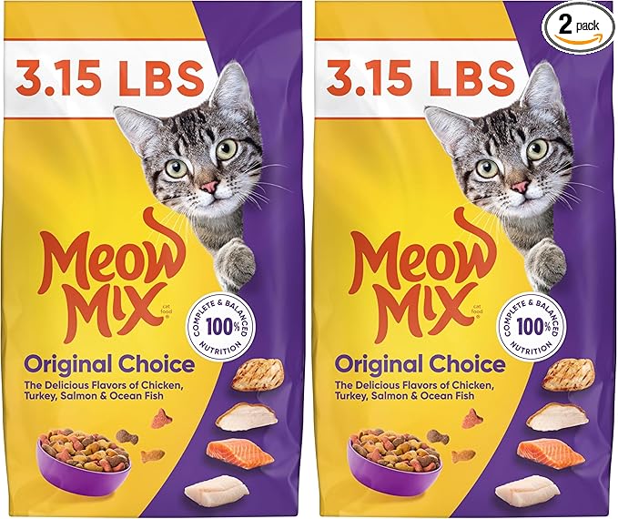 Meow Mix Original Choice Dry Cat Food, 3.15 Pounds (Pack of 2)
