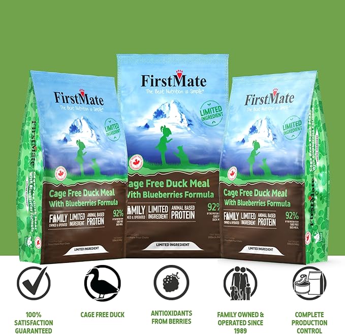 FirstMate Cage Free Duck Meal & Blueberries Formula for Cats (10 lb.)
