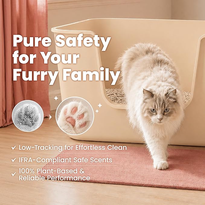 Lady N Pellet Tofu Cat Litter Boba Tea Scent, Strong Clumping, Ultra Absorbent, Dust-Free, Low Tracking, Water-Soluble, Natural Ingredients, Enviro-Probiotic Odor Control 9lb