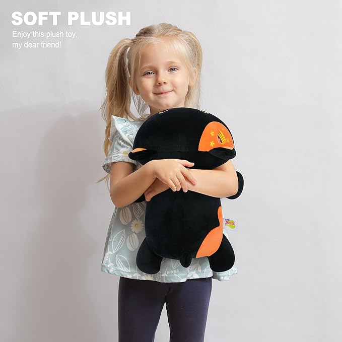Onsoyours Original Cat Plush 13 Inch Kitty Plushies Toy Kitten Stuffed Animal Soft Pillow Kawaii Plushie Gift for Kids & Adults (Black Cat, 13")