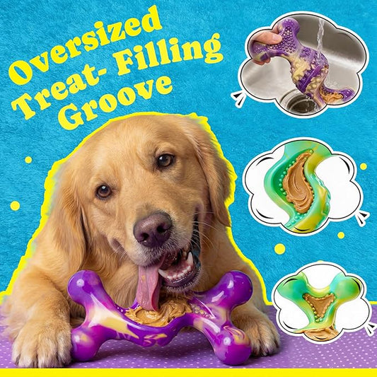 Kseroo Dog Toys for Aggressive Chewers: Larger Size, Weighing 400g, 2 Pack Tough Dog Toy for Medium & Large Dogs Weighing 30-120 lbs, Indestructible Dog Chew Toys