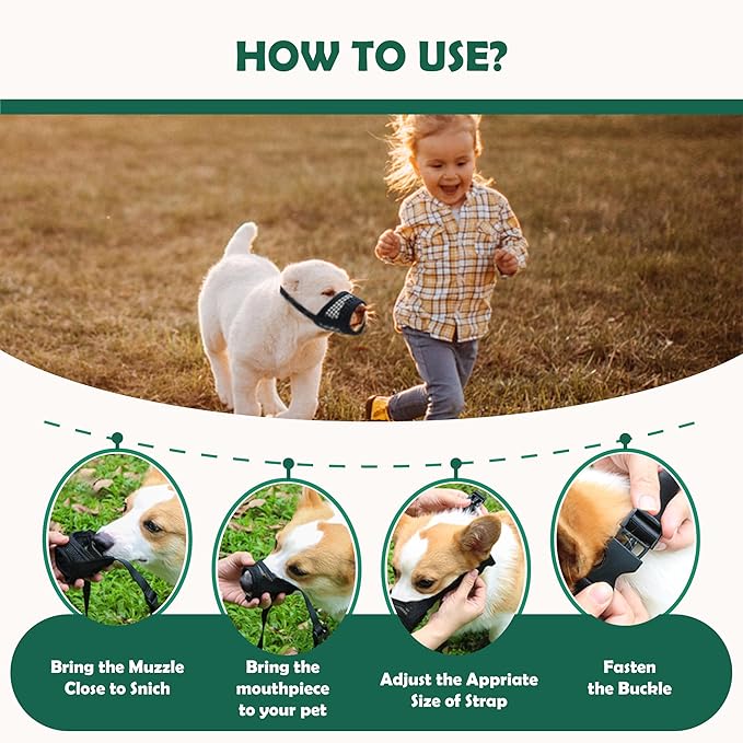 Dog Muzzle for Small Dogs - Soft Air Mesh Small Dog Muzzle | Perfect for Barking and Biting Prevention | Puppy Mussels for Grooming Allows Panting & Drinking