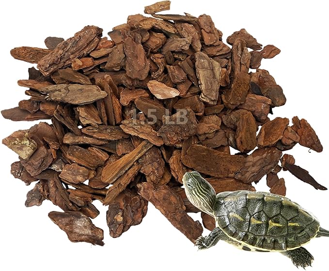 Hamiledyi Reptile Bark Bedding 22.9oz Tortoise Terrarium Substrate Natural Pine Bark Mulch Reusable Wood Chips for Bearded Dragon Snake Box Turtle Gecko Hermit Crabs(Small)