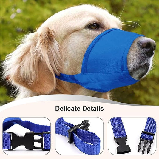 Dog Muzzles Suit, 7 PCS Adjustable Breathable Safety Small Medium Large Extra Dog Muzzles for Anti-Biting Anti-Barking Anti-Chewing Safety Protection (Blue)