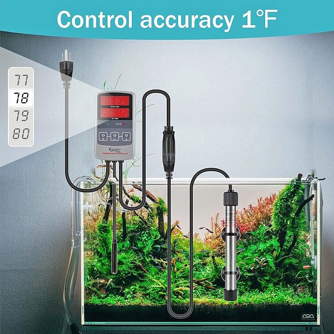 hygger 802 Aquarium Titanium Heater Rod Fish Tank Heating Element Replacement Heater Tube (Controller Excluded) 100W